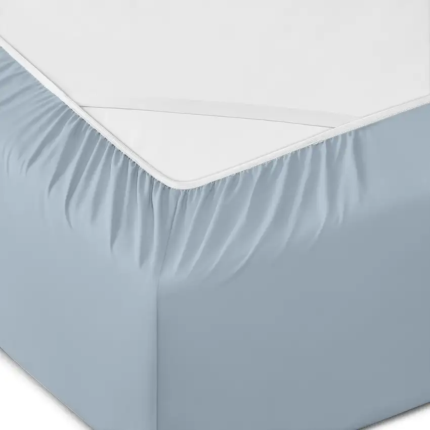 Six Piece Ice Blue Microfiber Sheet Set Photo 4