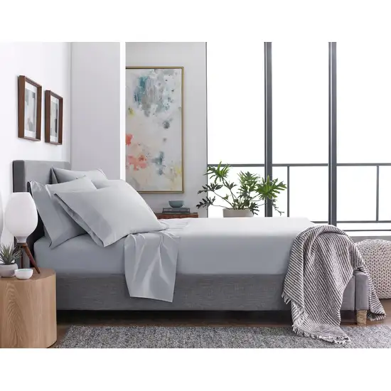 Six Piece Silver Microfiber King Sheet Set Photo 8