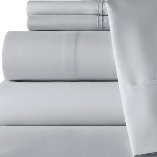 Six Piece Silver Microfiber King Sheet Set Photo 3