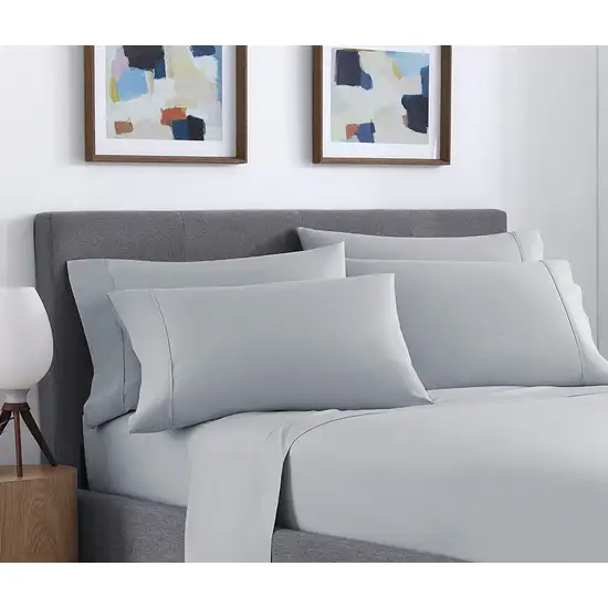 Six Piece Silver Microfiber King Sheet Set Photo 1