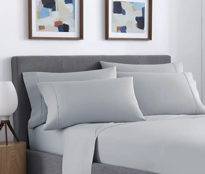 Six Piece Silver Microfiber King Sheet Set Photo 1