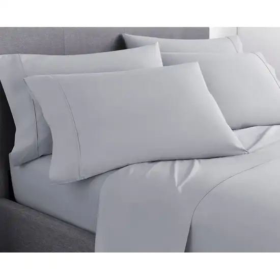 Six Piece Silver Microfiber King Sheet Set Photo 5