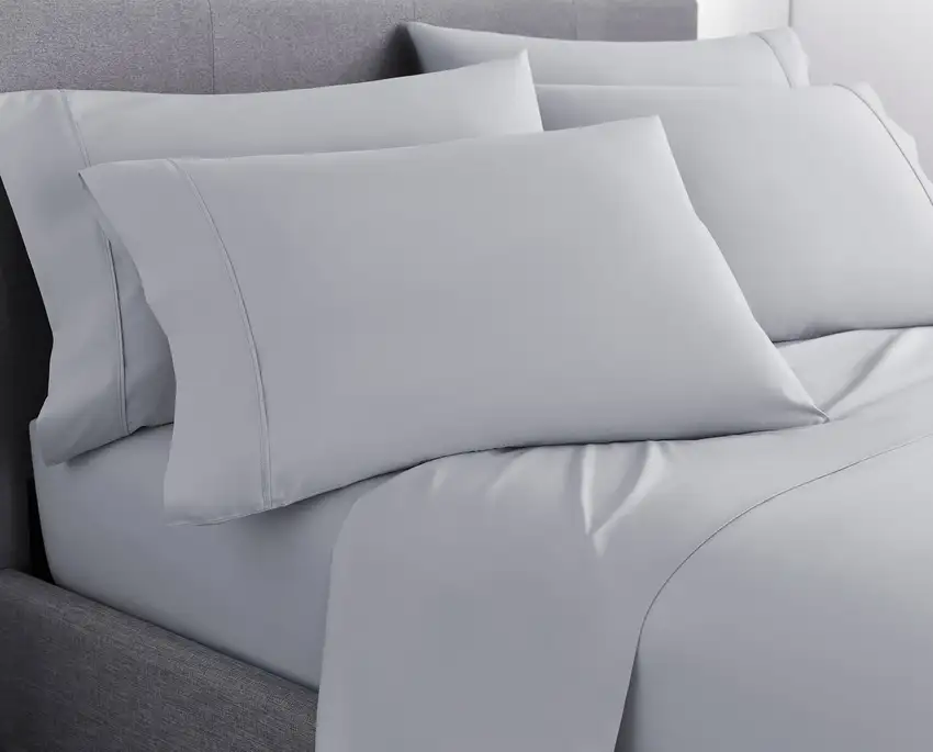 Six Piece Silver Microfiber King Sheet Set Photo 5