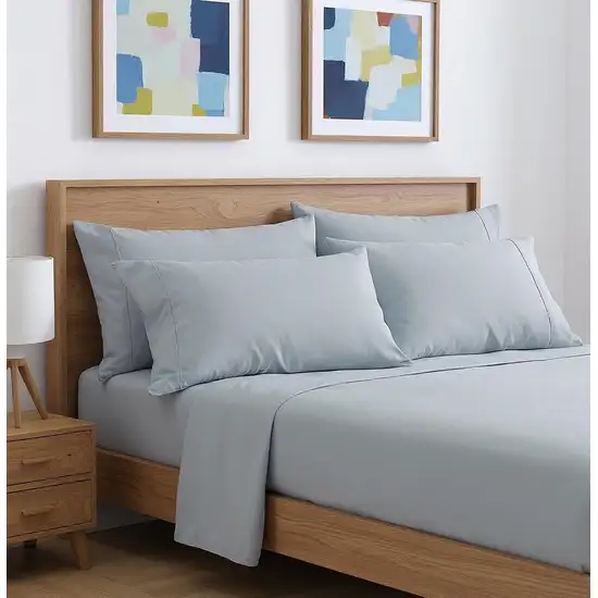 Six Piece Silver Microfiber Queen Sheet Set Photo 1