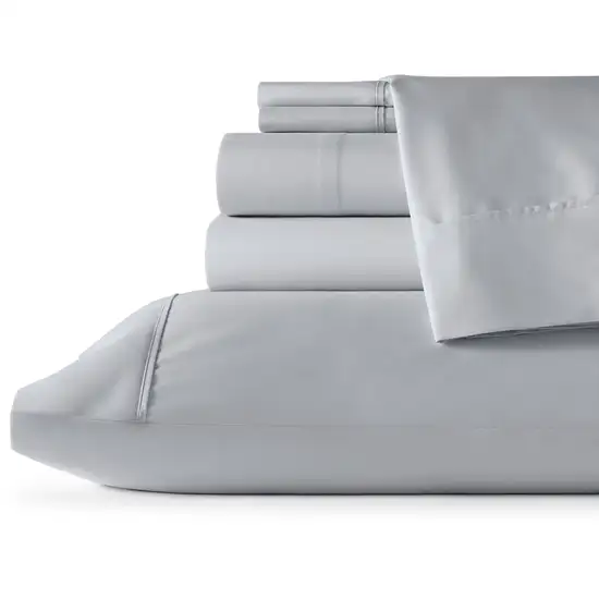 Six Piece Silver Microfiber Sheet Set Photo 2