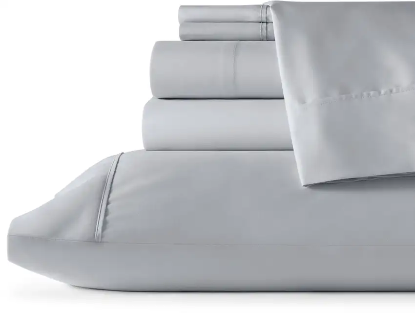 Six Piece Silver Microfiber Sheet Set Photo 2