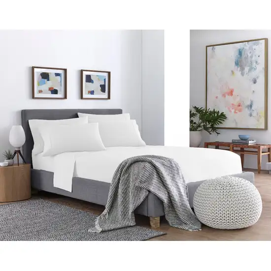 Six Piece White Microfiber Sheet Set Photo 4