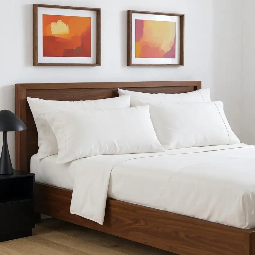 Six Piece White Microfiber Sheet Set Photo 1