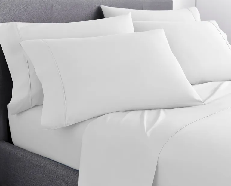 Six Piece White Microfiber Sheet Set Photo 4