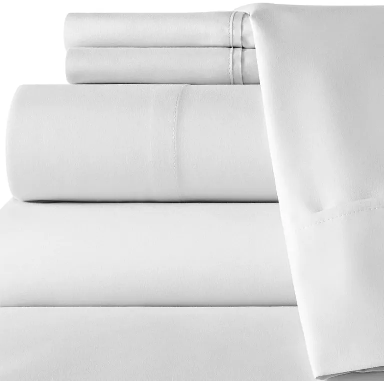 Six Piece White Queen Microfiber Sheet Set Photo 2