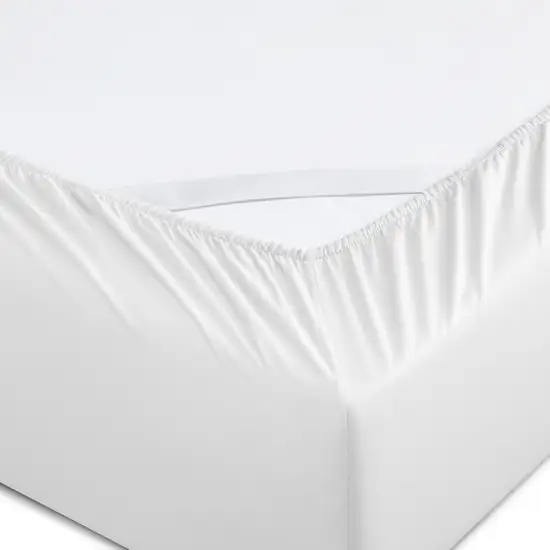 Six Piece White Tencel Lyocell Queen Sheet Set Photo 2
