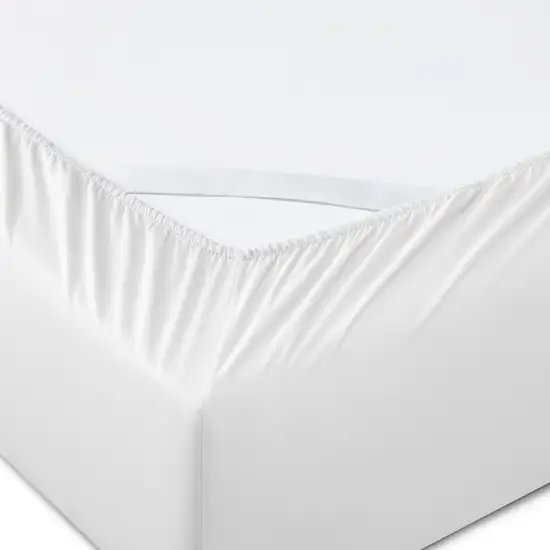 Six Piece White Tencel Lyocell Queen Sheet Set Photo 7