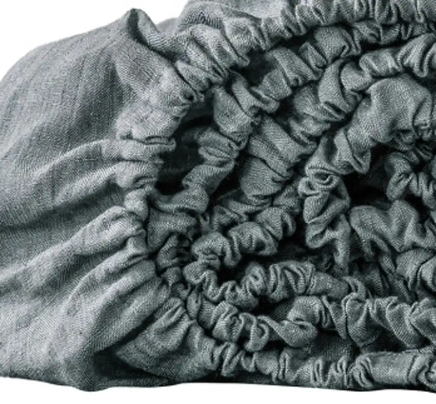 Slate Gray Linen California King Fitted Sheet Photo 3