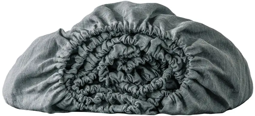 Slate Gray Linen California King Fitted Sheet Photo 1