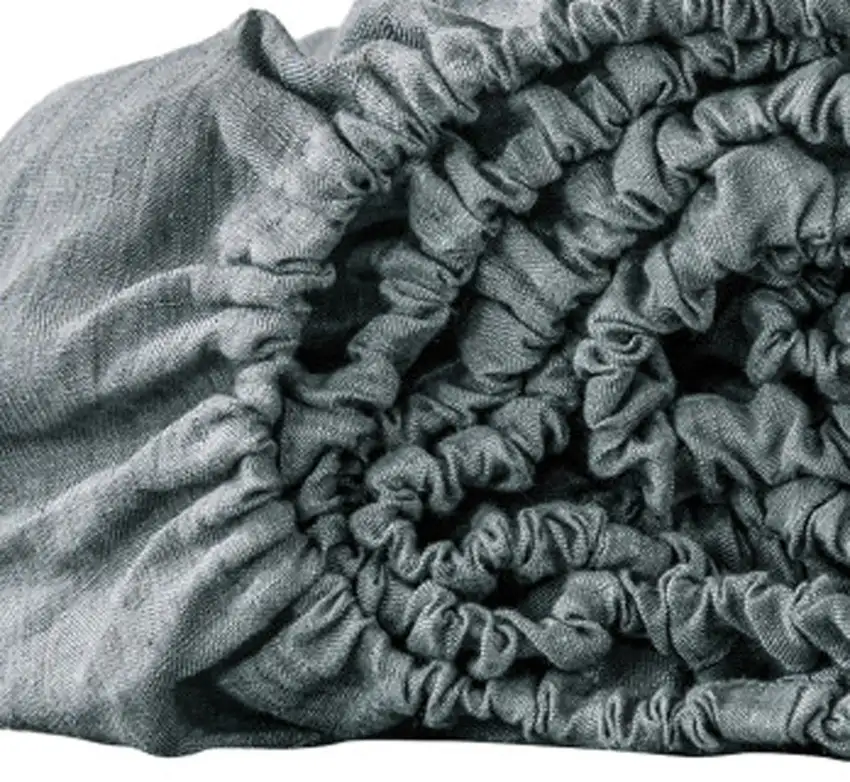 Slate Gray Linen  Fitted sheet Photo 2
