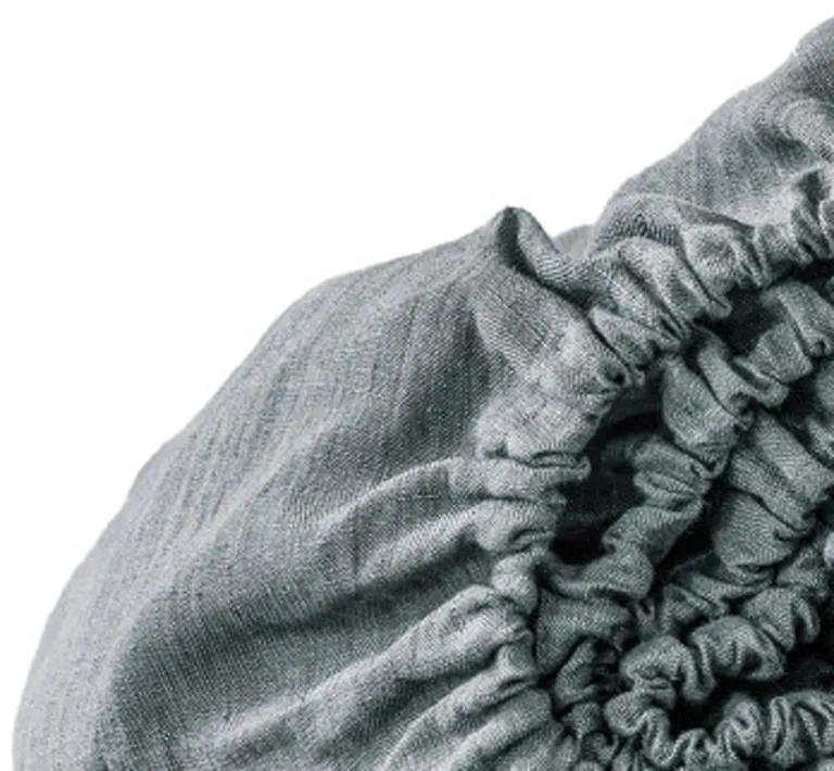 Slate Gray Linen Full Double Fitted sheet Photo 3