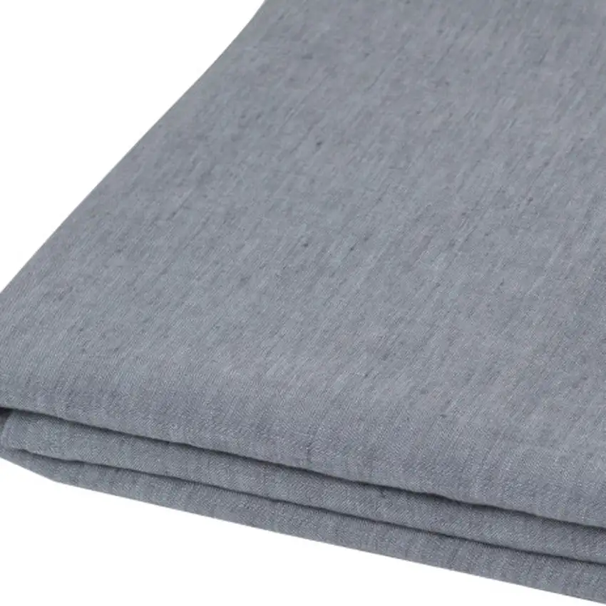 Slate Gray Linen Full Double Flat Sheet Photo 4