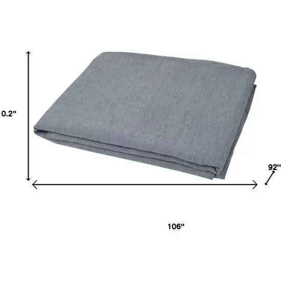 Slate Gray Linen Full Double Flat Sheet Photo 6