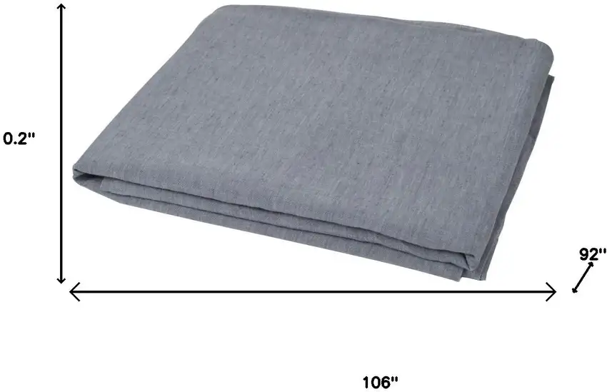 Slate Gray Linen Full Double Flat Sheet Photo 6