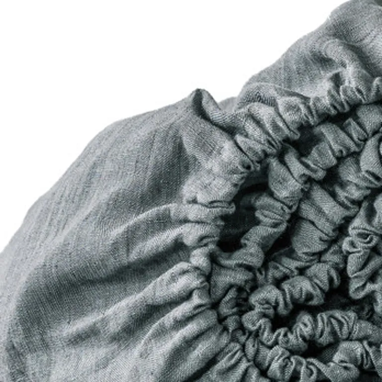 Slate Gray Linen King Fitted Sheet Photo 3