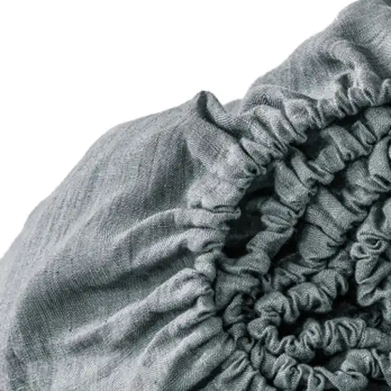 Slate Gray Linen King Fitted Sheet Photo 3