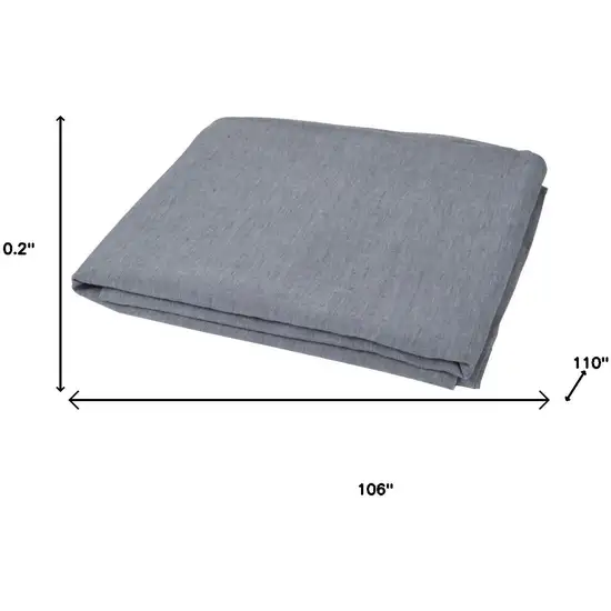 Slate Gray Linen King Flat Sheet Photo 6