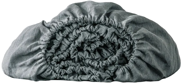 Slate Gray Linen Twin Fitted Sheet Photo 1