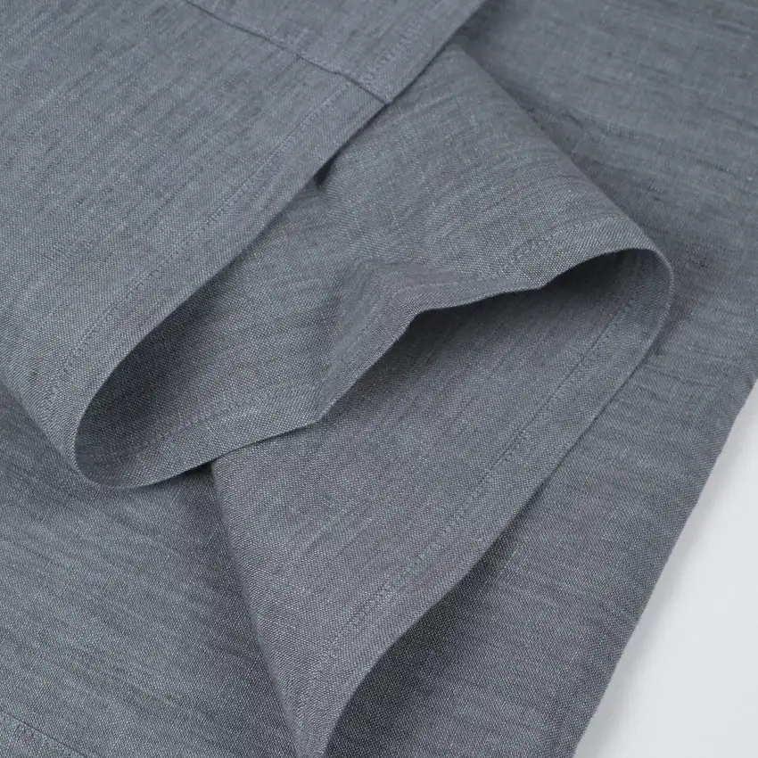 Slate Gray Linen Twin Flat Sheet Photo 7