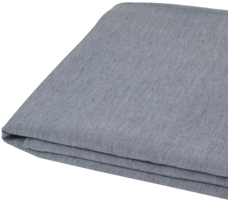 Slate Gray Linen Twin Flat Sheet Photo 3