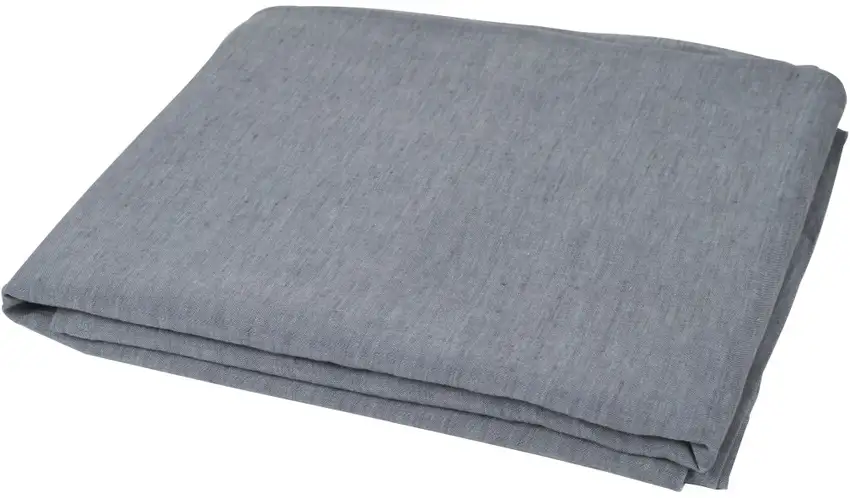Slate Gray Linen Twin Flat Sheet Photo 1