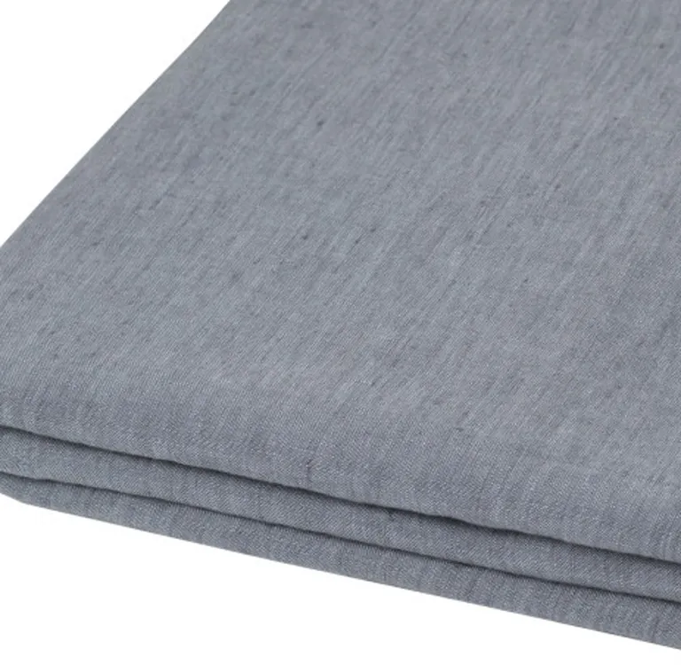 Slate Gray Linen Twin Flat Sheet Photo 4