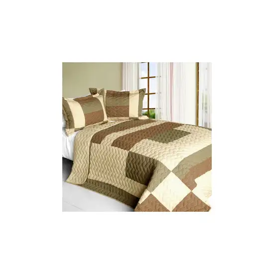 Solid Serenade -  3PC Vermicelli - Quilted Patchwork Quilt Set (Full/Queen Size) Photo 2