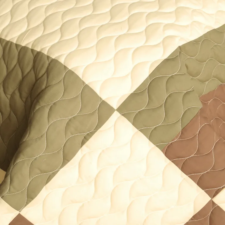 Solid Serenade - 3PC Vermicelli - Quilted Patchwork Quilt Set (Full/Queen Size) Photo 4