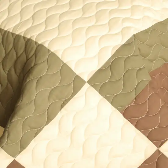 Solid Serenade -  3PC Vermicelli - Quilted Patchwork Quilt Set (Full/Queen Size) Photo 5