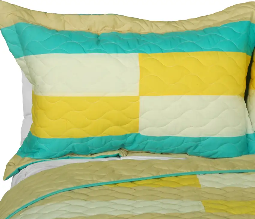 Something Like Wonderful -  3PC Vermicelli-Quilted Patchwork Quilt Set (Full/Queen Size) Photo 2