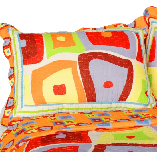 Sparks Fly -  Cotton 3PC Vermicelli-Quilted Striped Printed Quilt Set (Full/Queen Size) Photo 3