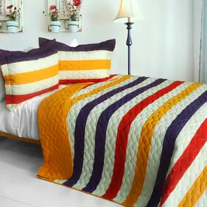 Photo of Spoken Word - 3PC Vermicelli-Quilted Patchwork Quilt Set (Full/Queen Size)