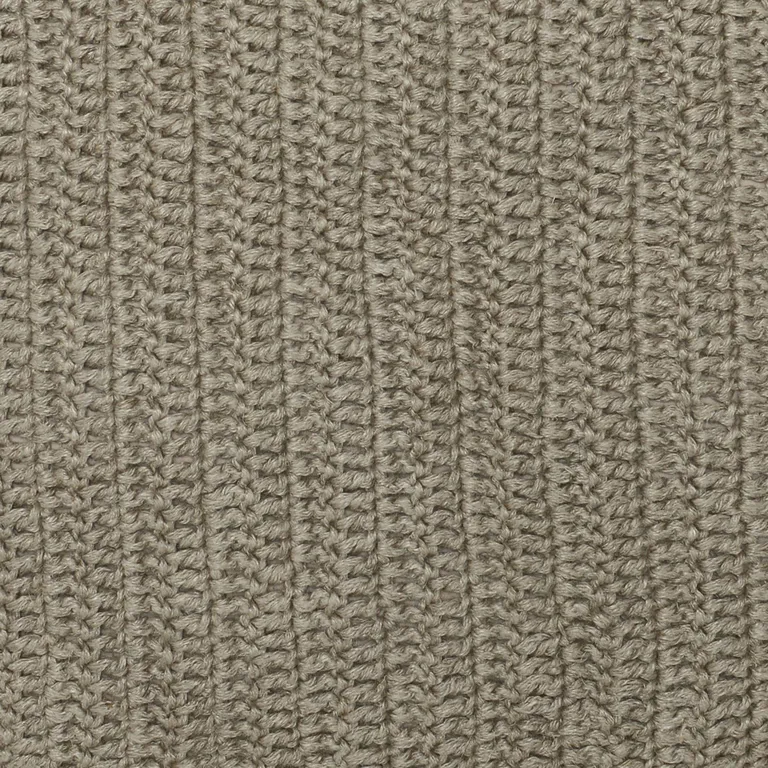 Square Fabric Throw Pillow with Hand Knit Details and Knife Edges, Brown Photo 3