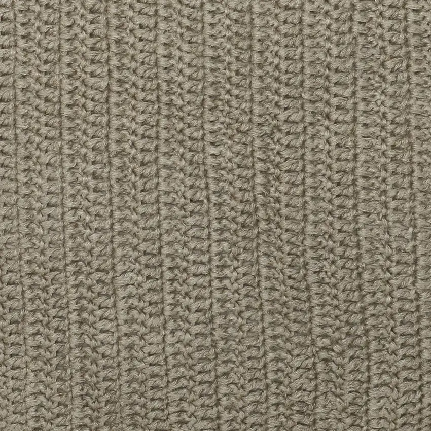 Square Fabric Throw Pillow with Hand Knit Details and Knife Edges, Brown Photo 3