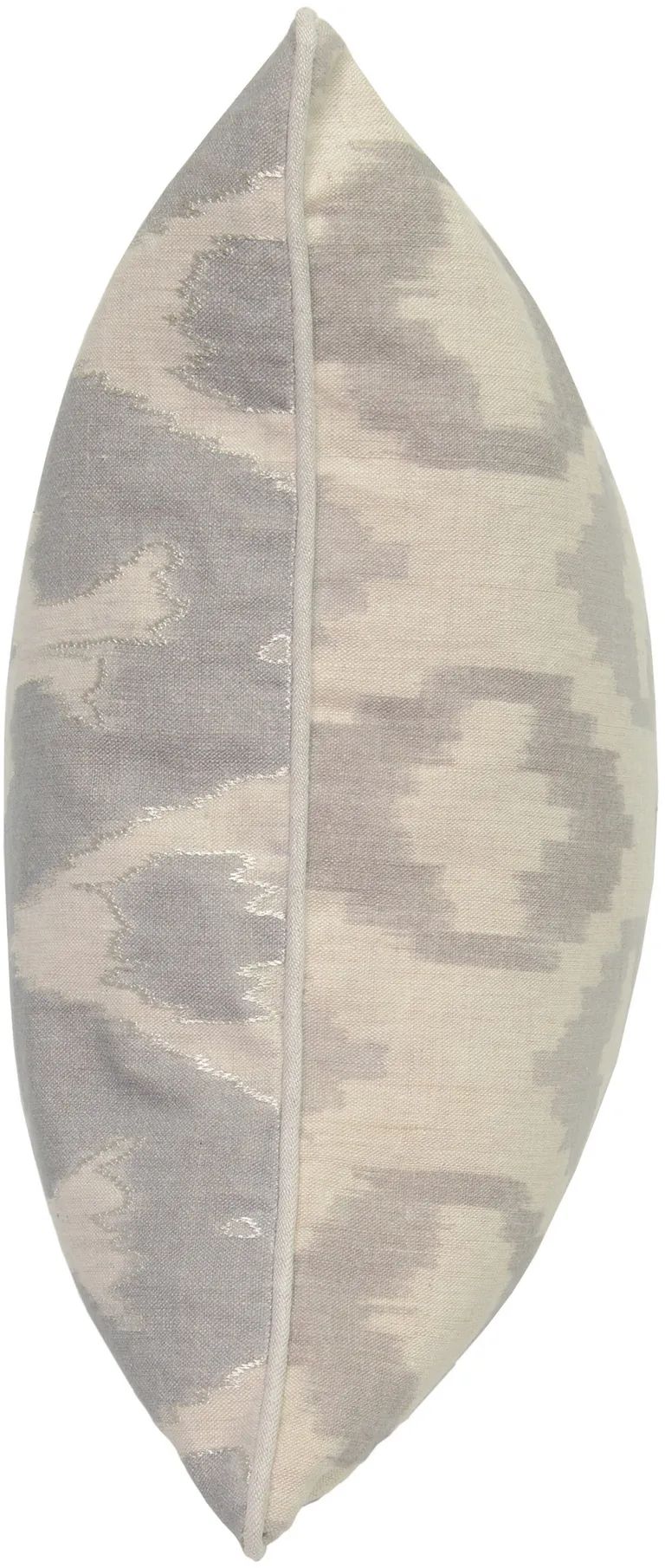 Square Fabric Throw Pillow with Metallic Embroidered Details,Gray and Beige Photo 3