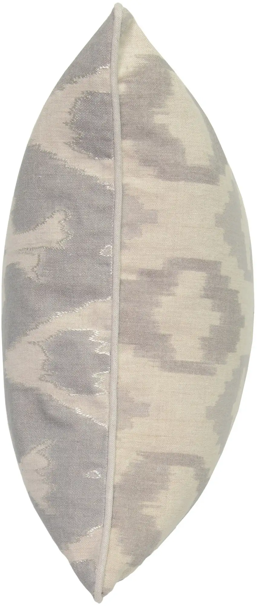 Square Fabric Throw Pillow with Metallic Embroidered Details,Gray and Beige Photo 3