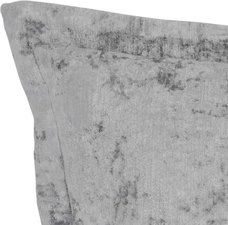 Square Fabric Throw Pillow with Solid Color and Flanged Edges, Gray Photo 2
