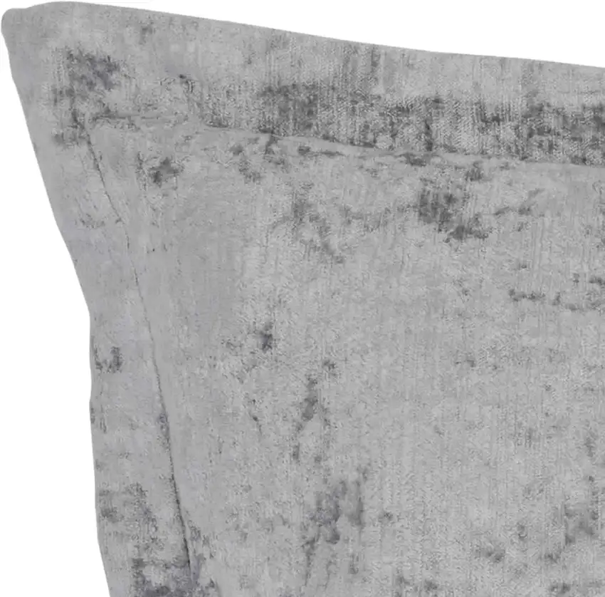 Square Fabric Throw Pillow with Solid Color and Flanged Edges, Gray Photo 2