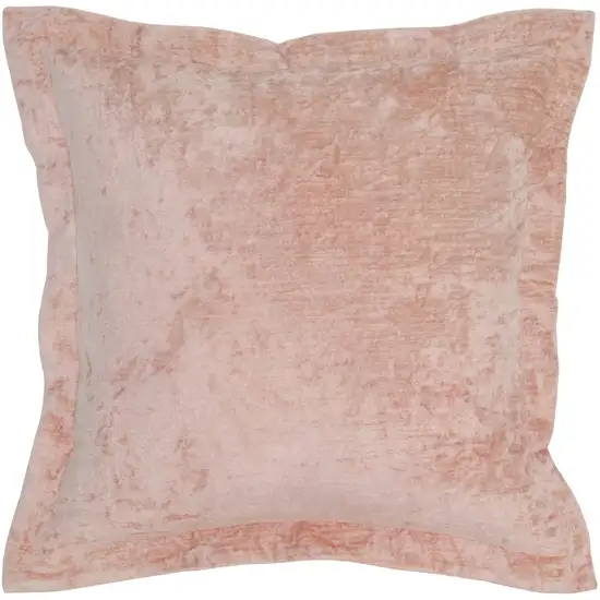 Square Fabric Throw Pillow with Solid Color and Flanged Edges, Pink Photo 1