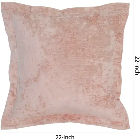 Square Fabric Throw Pillow with Solid Color and Flanged Edges, Pink Photo 5