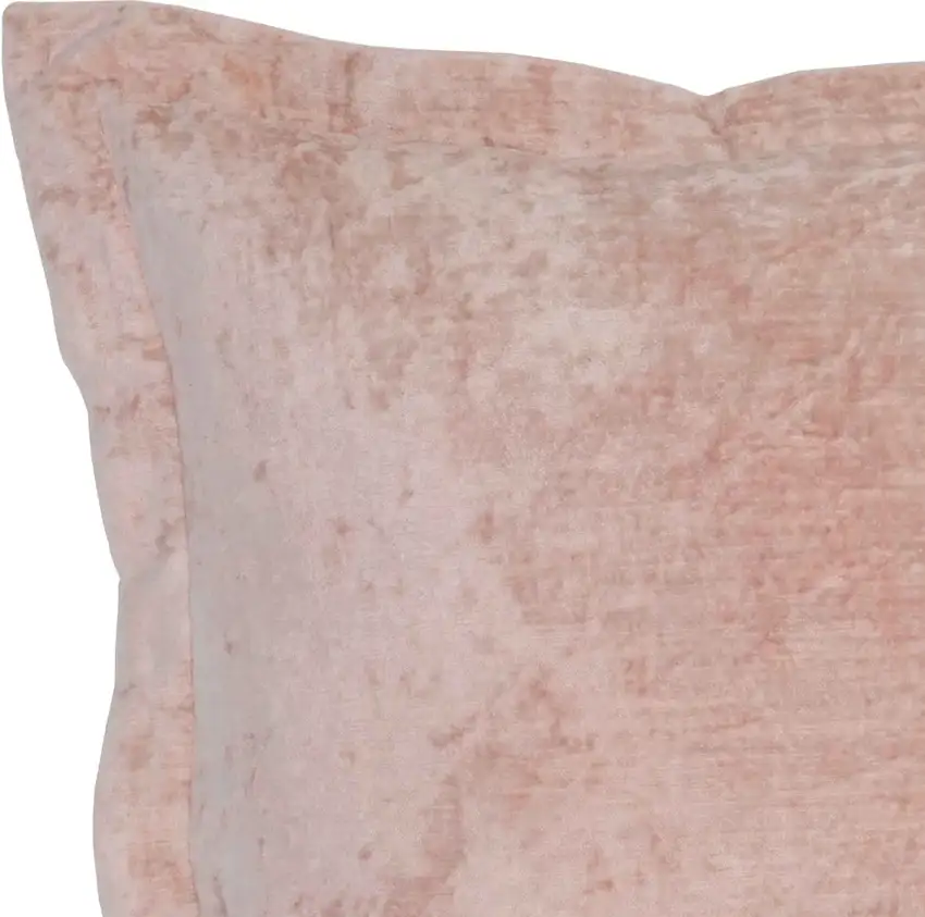 Square Fabric Throw Pillow with Solid Color and Flanged Edges, Pink Photo 2