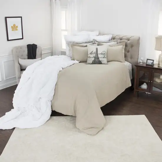 Stone King Linen Dry Clean Only Polyester Down Alternative Comforter Set With Two Shams Photo 7