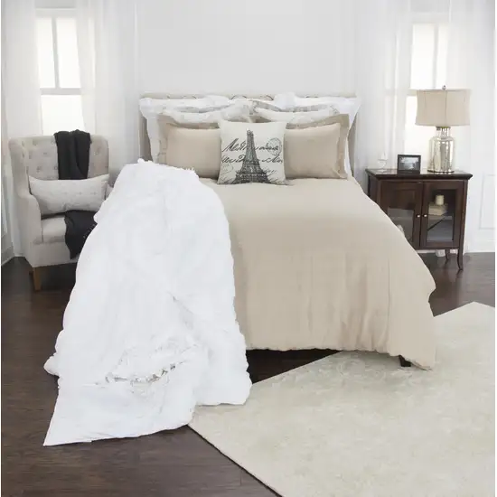 Stone Queen Linen Dry Clean Only Polyester Down Alternative Comforter Set With Two Shams Photo 6