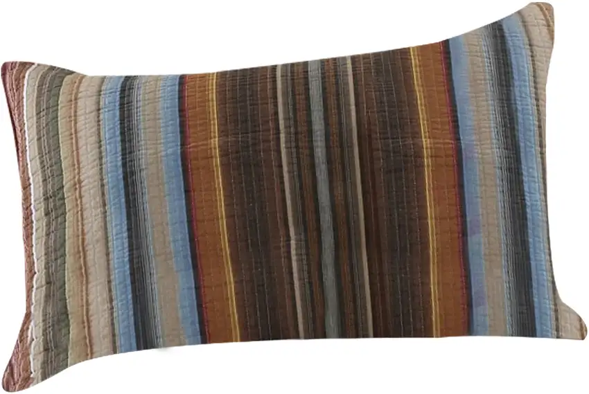 Stripe Pattern Cotton Quilt Set with 2 Pillows and 2 Quilt Shams Photo 2
