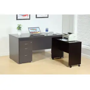 Photo of Stylish Dark Brown Finish Desk Return With Spacious Display Top.